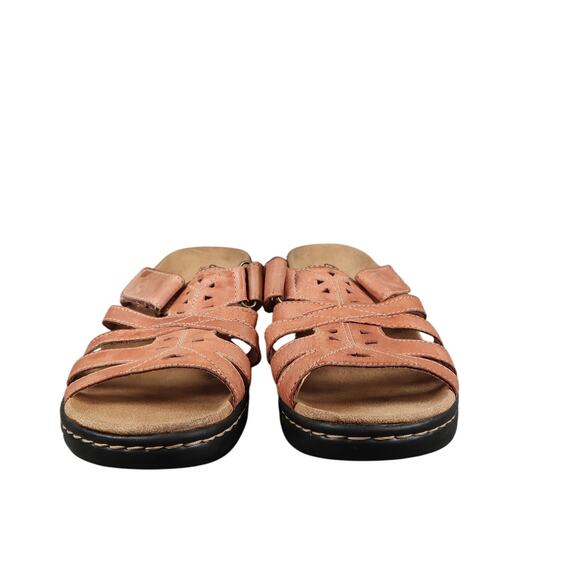 Clarks Shoes Womens 10 Sandals Bendables Leather Adjustable Straps Wedge Comfort - Picture 2 of 11